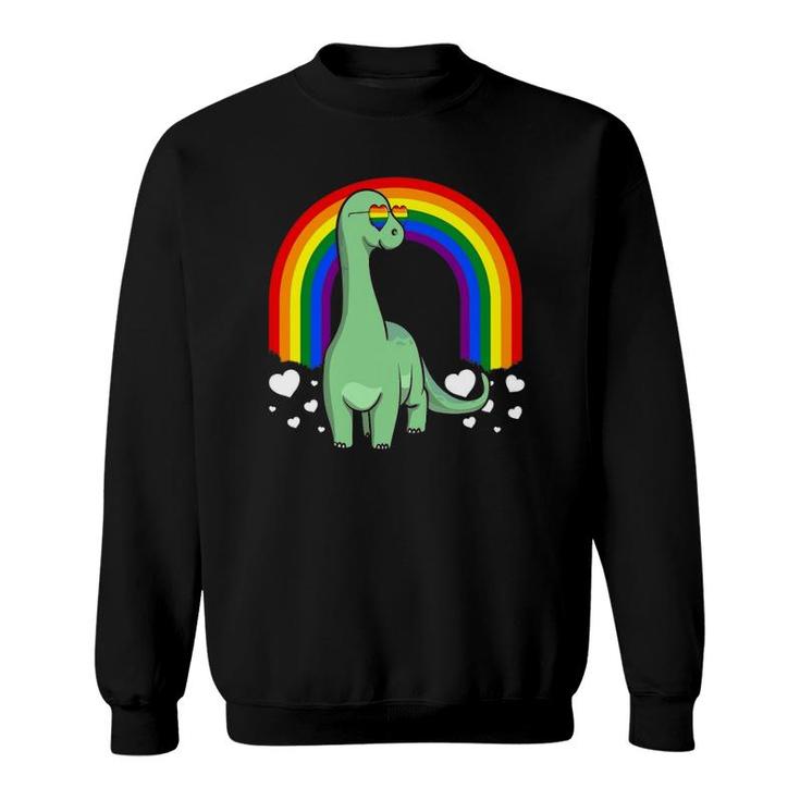 Lgbt Dinosaur Gay Pride Rainbow Brachiosaurus Lgbtq Cute Sweatshirt