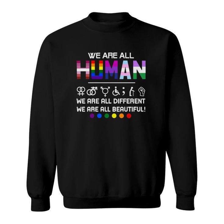 Lgbt We Are All Human Sweatshirt