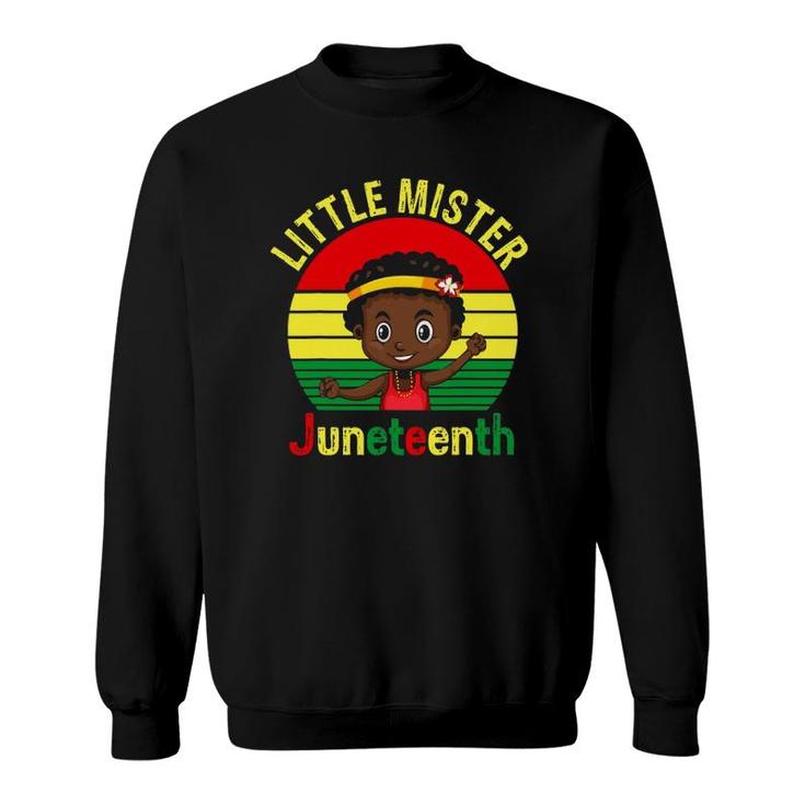 Little Mister Juneteenth Black Boy Toddler Prince Sweatshirt