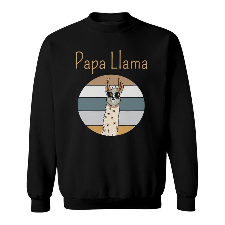 Llama Dad Matching Papa Alpaca Lover Father's Day Gift Sweatshirt