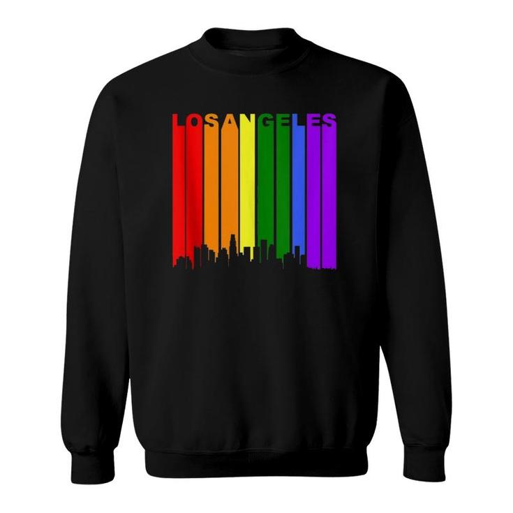 Los Angeles California Lgbtq Gay Pride Rainbow Skyline  Sweatshirt