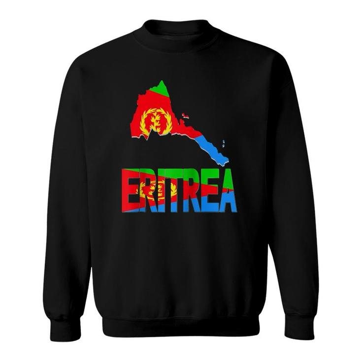 Love Eritrea With Eritrean Flag In Eritrea Map Eritrea Pride Raglan Baseball Tee Sweatshirt
