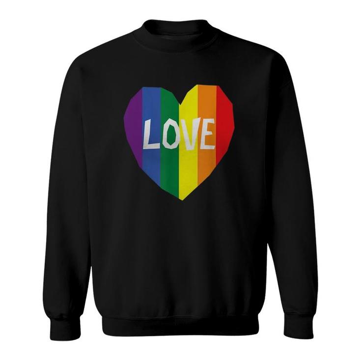 Love Gay Pride Lgbt Rainbow Flag Heart Sweatshirt