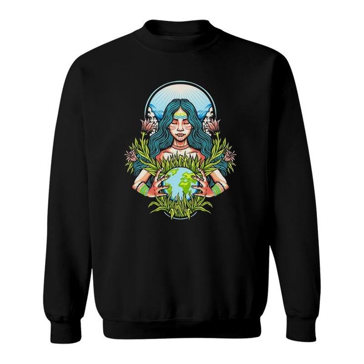Love Mother Earth Day Save Our Planet Environment Green Sweatshirt
