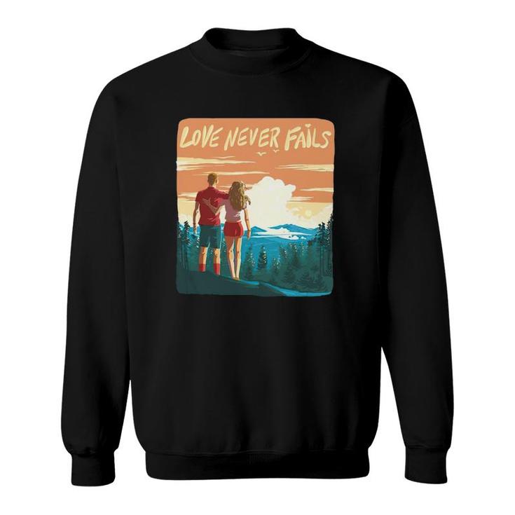 Love Never Fails Sunset Couple Sweatshirt