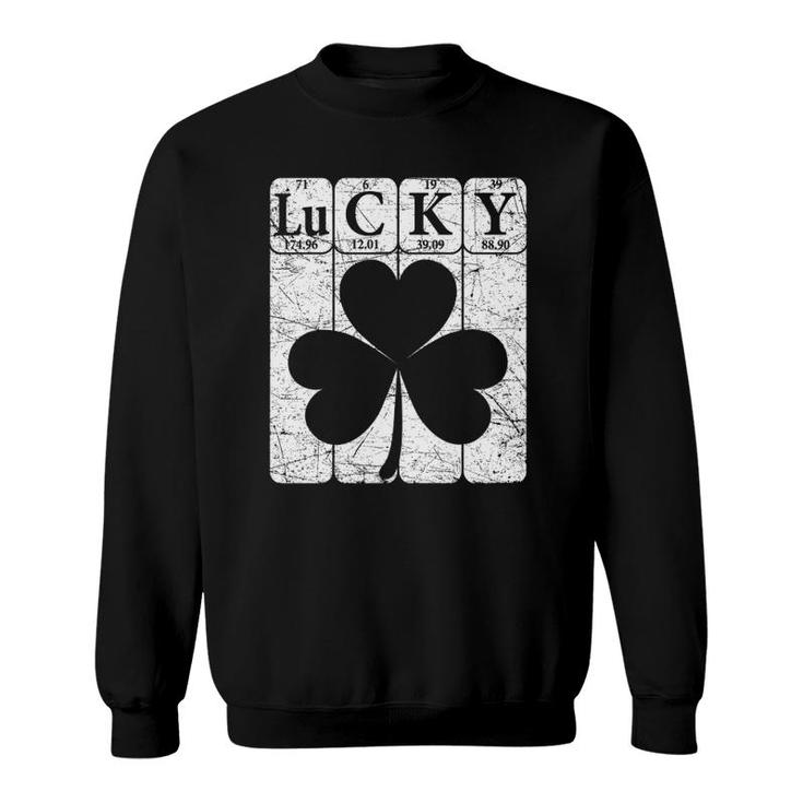 Lucky Shamrock Periodic Table Elements St Patrick's Day Nerd Sweatshirt