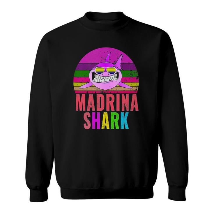 Madrina Shark Funny Spanish Godmother Vintage Sweatshirt