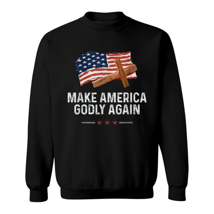 Make America Godly Again Flag Sweatshirt