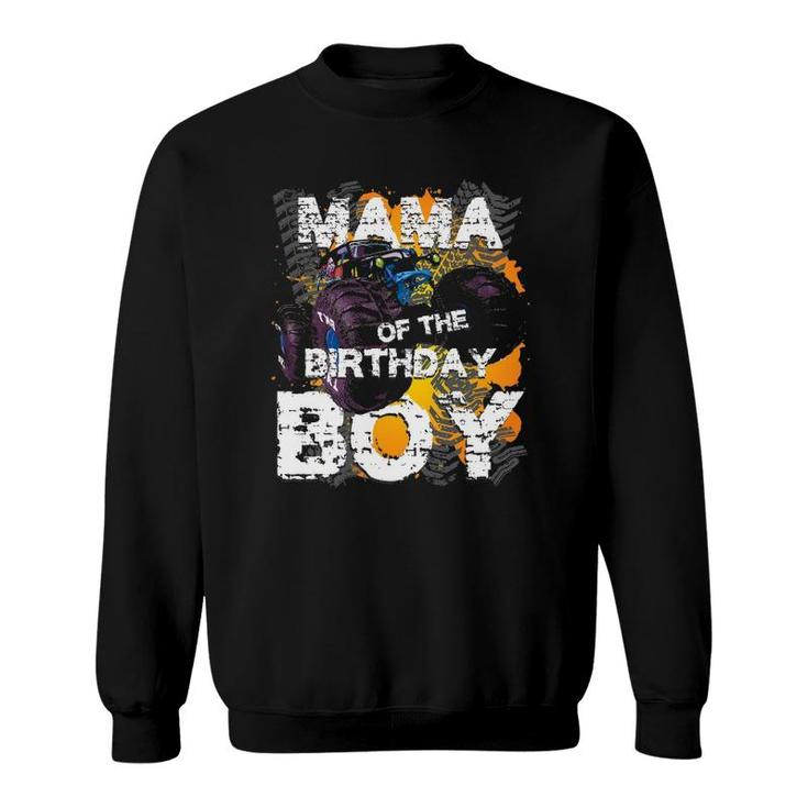 Mama Of The Birthday Boy Monster Truck Matching Family Sweatshirt