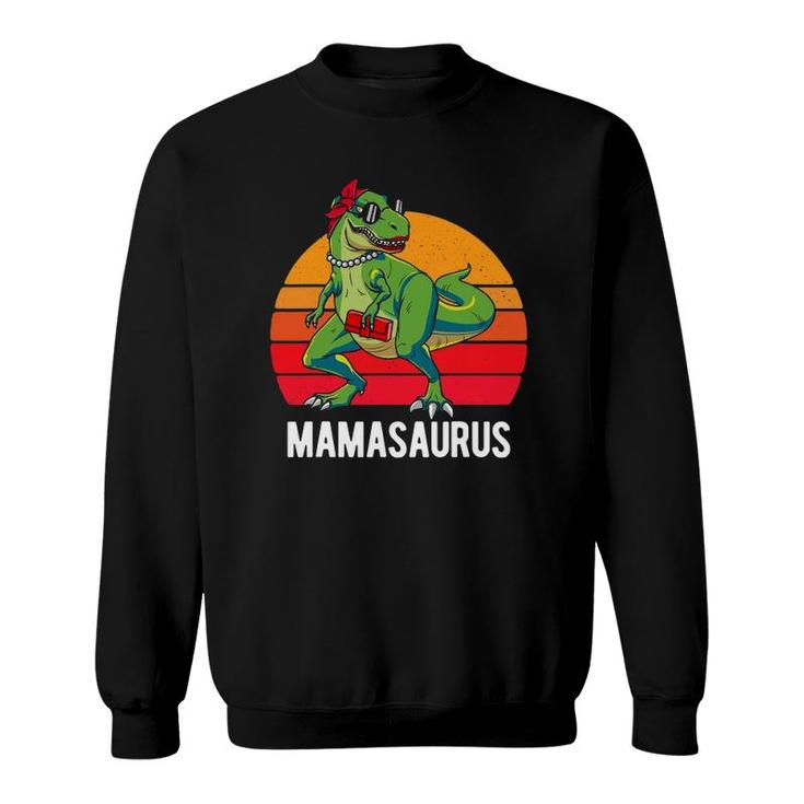 Mamasaurusrex Dinosaur Funny Mama Saurus Family Matching Sweatshirt