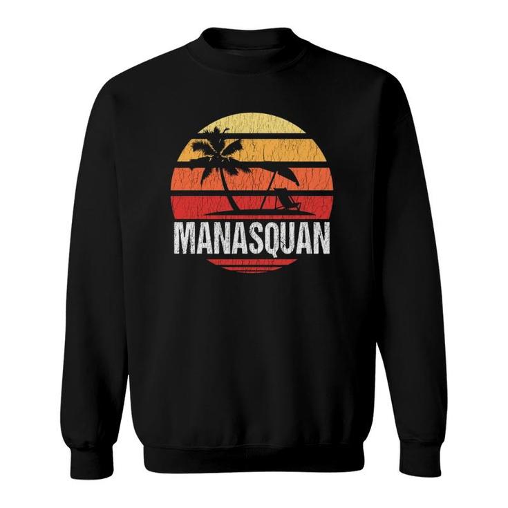 Manasquan Nj Beach Retro Distressed Sweatshirt