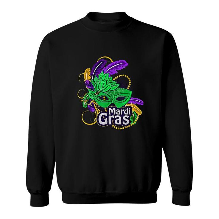 Mardi Gras 2021 Beads Feathers Sweatshirt
