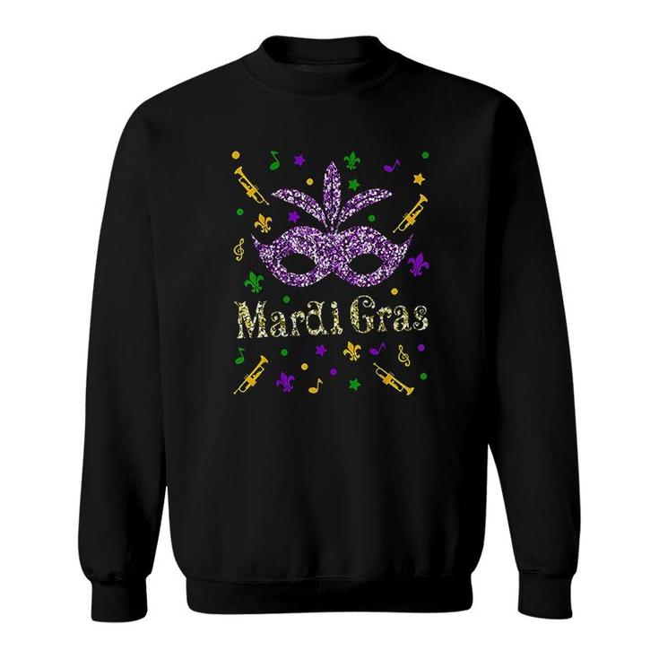 Mardi Gras Girls Beads New Orleans Party Sweatshirt