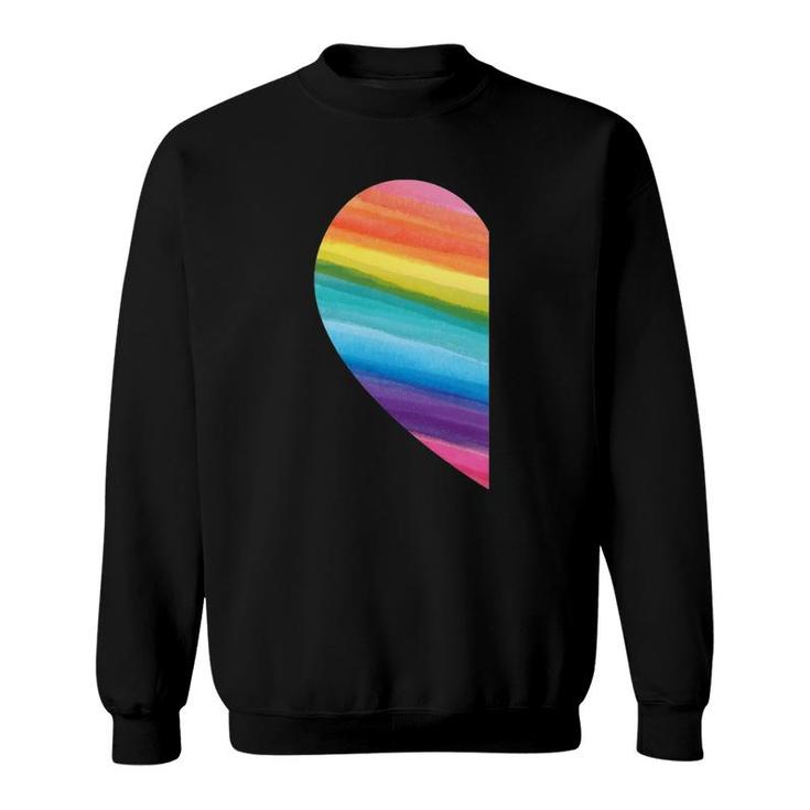 Matching Lgbt Valentines Day Rainbow Heart Gay Couple Gift Sweatshirt