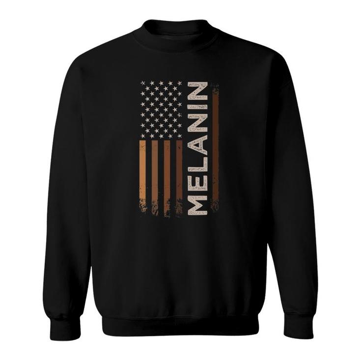 Melanin American Flag Black History Month Sweatshirt