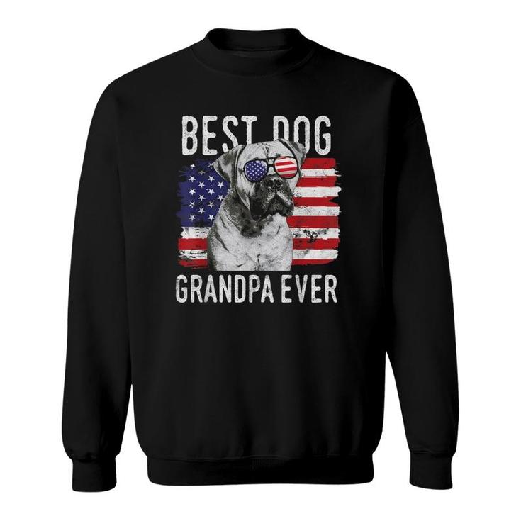 Mens American Flag Best Dog Grandpa Ever Mastiff Usa Sweatshirt