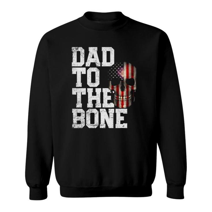 Mens American Flag Skull 4Th Of July Dad Father's Day Sweatshirt