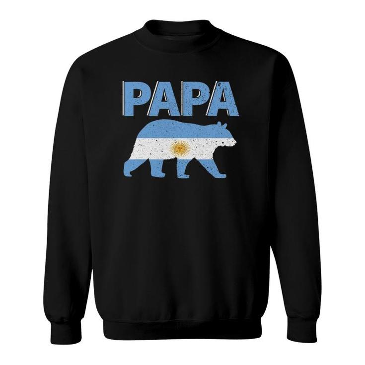 Mens Argentina Flag Papa Bear Argentinian Dad Father's Day Gift Sweatshirt