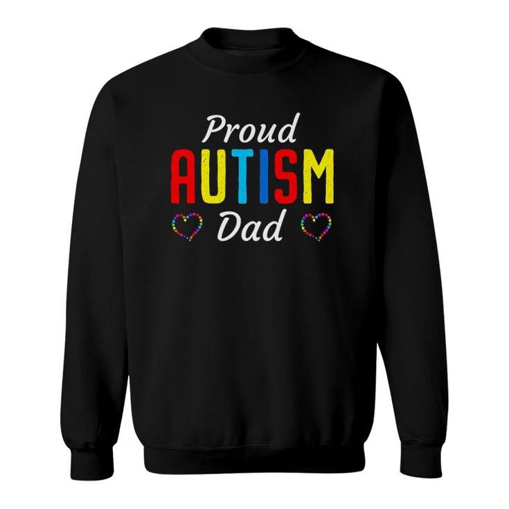 Mens Autism Awareness Proud Autistic Dad Cute Puzzle Piece Father Sweatshirt