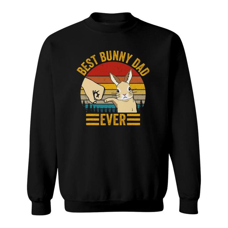 Mens Best Bunny Dad Ever Vintage Rabbit Lover Father Pet Rabbit Sweatshirt