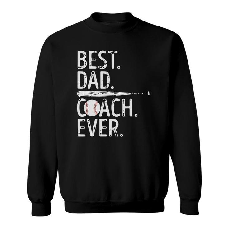 Mens Best Dad Coach Ever Baseball Patriotic For Father's Day Sweatshirt