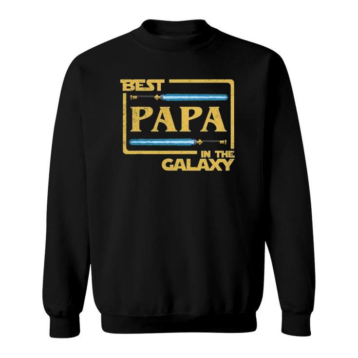 Mens Best Papa In The Galaxy Funny Father's Day Sweatshirt