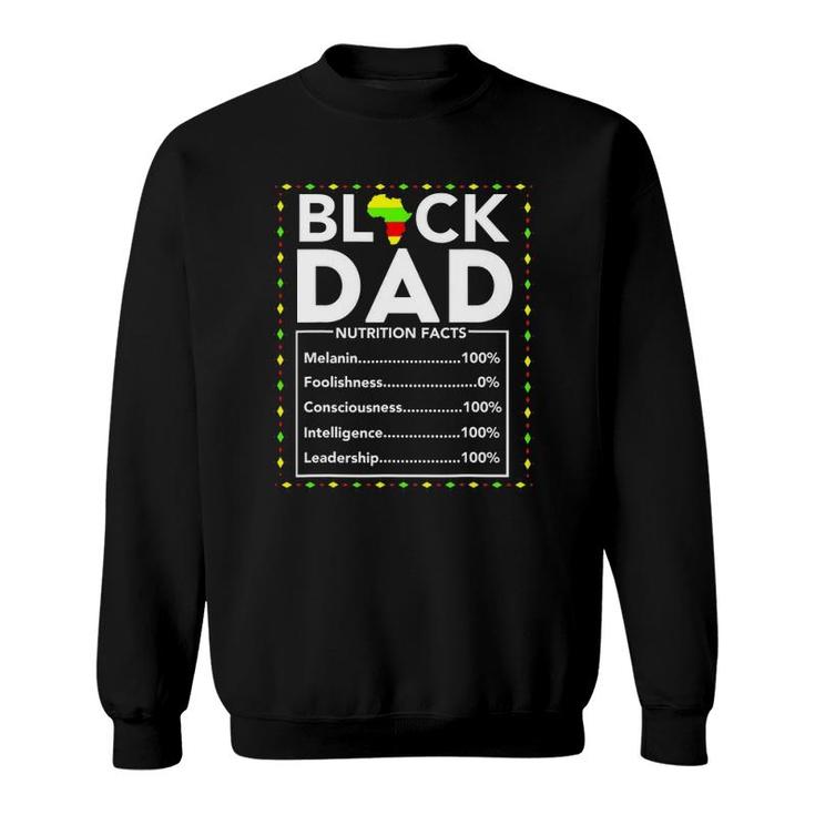 Mens Black Dad Nutrition Facts King Daddy Father Fun Sweatshirt