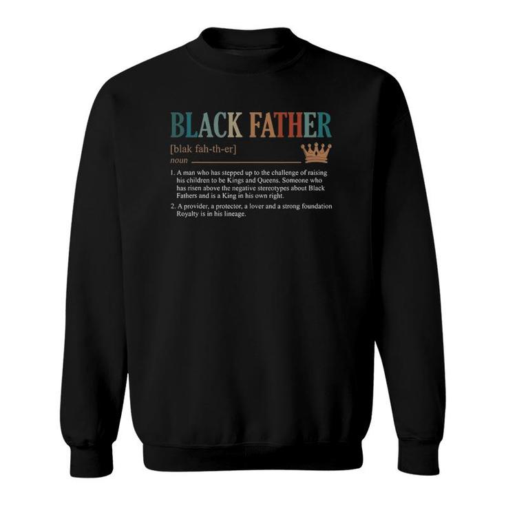 Mens Black Father Definition Father's Day Mens Back Print T-shirt | Mazezy