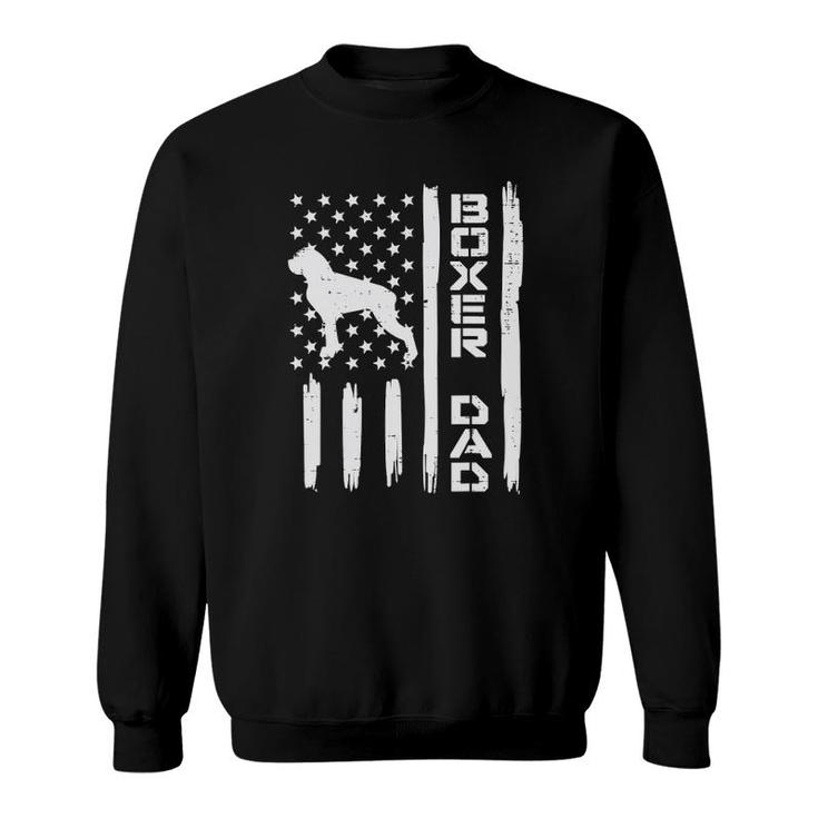 Mens Boxer Dad Us Flag Vintage Patriotic Dog Lover Owner Men Gift Sweatshirt