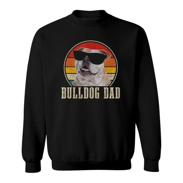 Mens Bulldog Dad Funny Vintage Sunglasses Dog English Bulldog  Sweatshirt