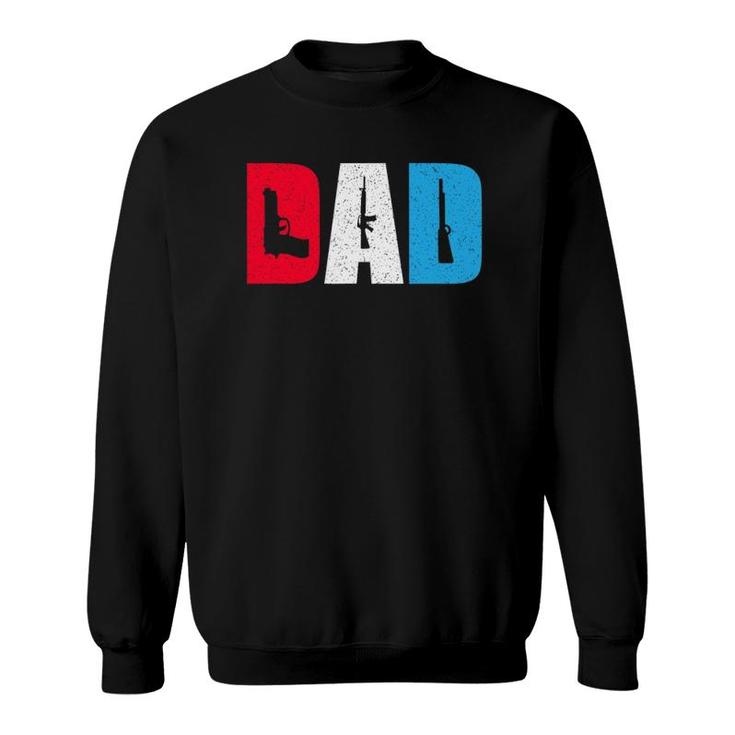 Mens Dad And Guns Collection Red White And Blue Sweatshirt