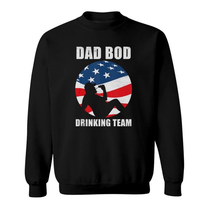 Mens Dad Bod Drinking Team American Us Flag Vintage Father's Day  Sweatshirt