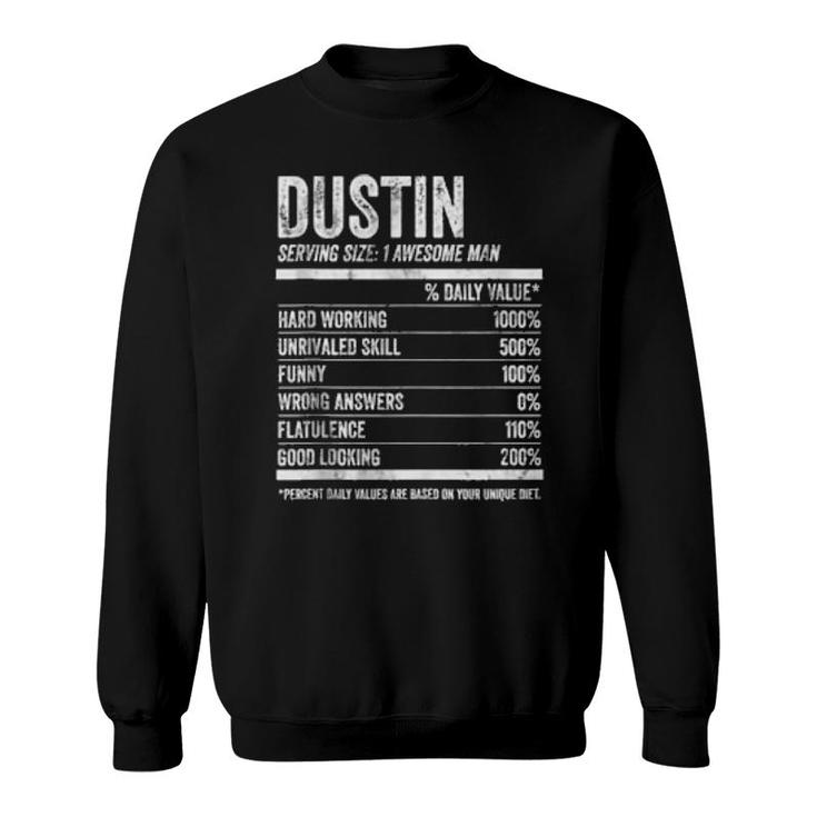 Mens Dustin Nutrition Personalized Name  Name Facts  Sweatshirt