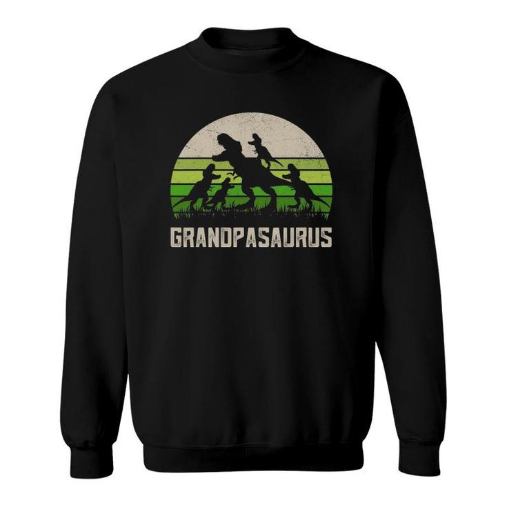Mens Father's Day Grandpa  Grandpasaurus Dinosaur 4 Kids Trex Sweatshirt