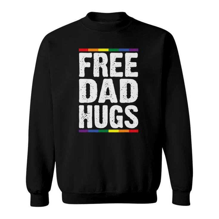 Mens Free Dad Hugs Lgbt Supports Happy Pride Month Sweatshirt