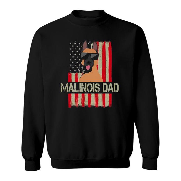 Mens Funny Belgian Malinois Dad American Flag 4Th Of July Sweatshirt