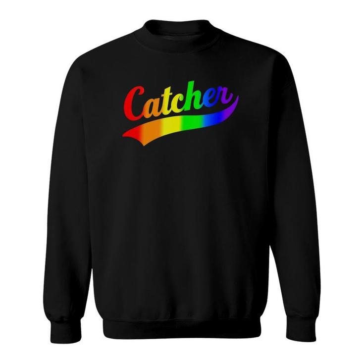 Mens Funny Catcher Rainbow Gay Pride  Sweatshirt