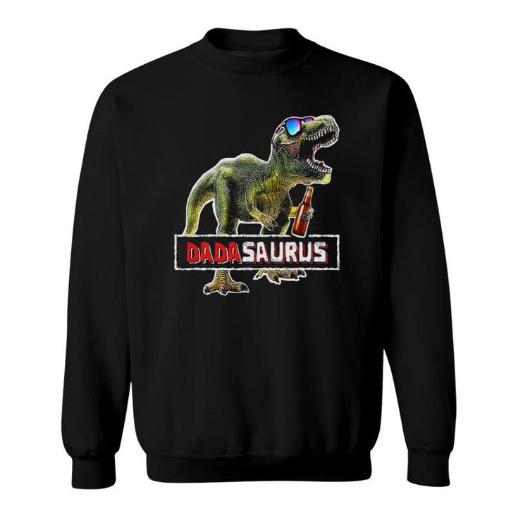 Mens Funny Dadasaurus Rex Beer  Fathers Day Giftsrex Dad Sweatshirt