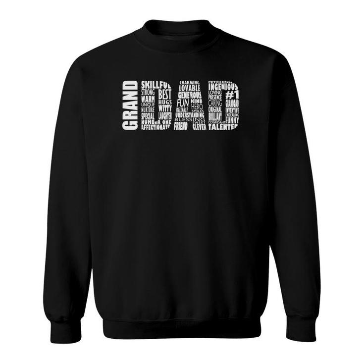 Mens Granddad Grandpa Word Cloud Gift Sweatshirt