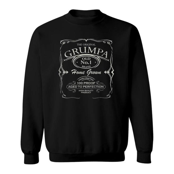 Mens Grumpa Vintage Weathered Whiskey Label Design Sweatshirt