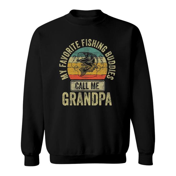 Mens My Favorite Fishing Buddies Call Me Grandpa  Fisherman Sweatshirt