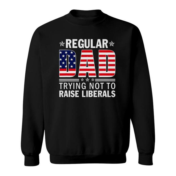 Mens Normal Dad Trying Not To Raise Liberals Vintage Us Flag Sweatshirt