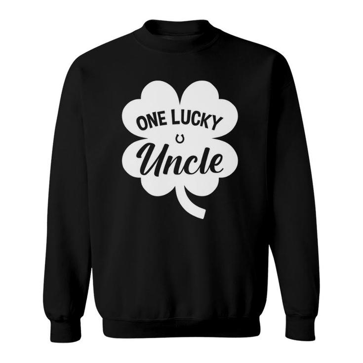 Mens One Lucky Uncle Shamrock Four Leaf Clover St Patricks Day Sweatshirt