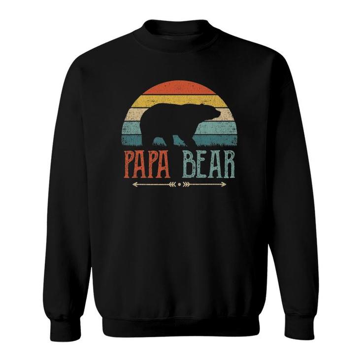 Mens Papa Bear Vintage Daddy Father's Day Retro Dad Sweatshirt