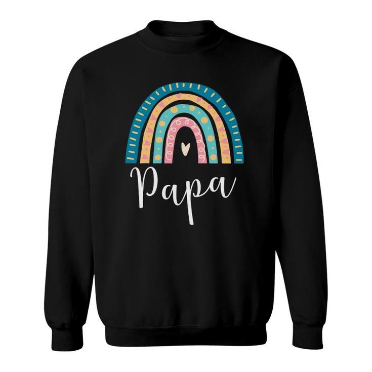 Mens Papa Rainbow Gifts For Dad Family Matching Sweatshirt
