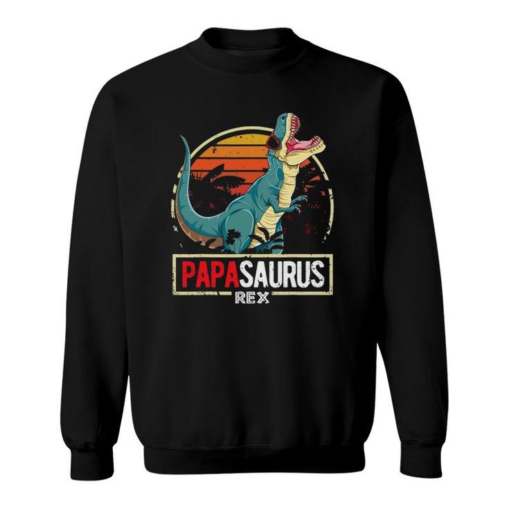 Mens Papasaurus Trex Dinosaur Funny Papa Saurus Matching Birthday Sweatshirt