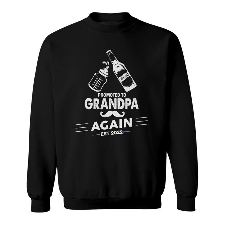 Men's Pregnancy Announcement Promoted To Grandpa Again Est 2022  Sweatshirt