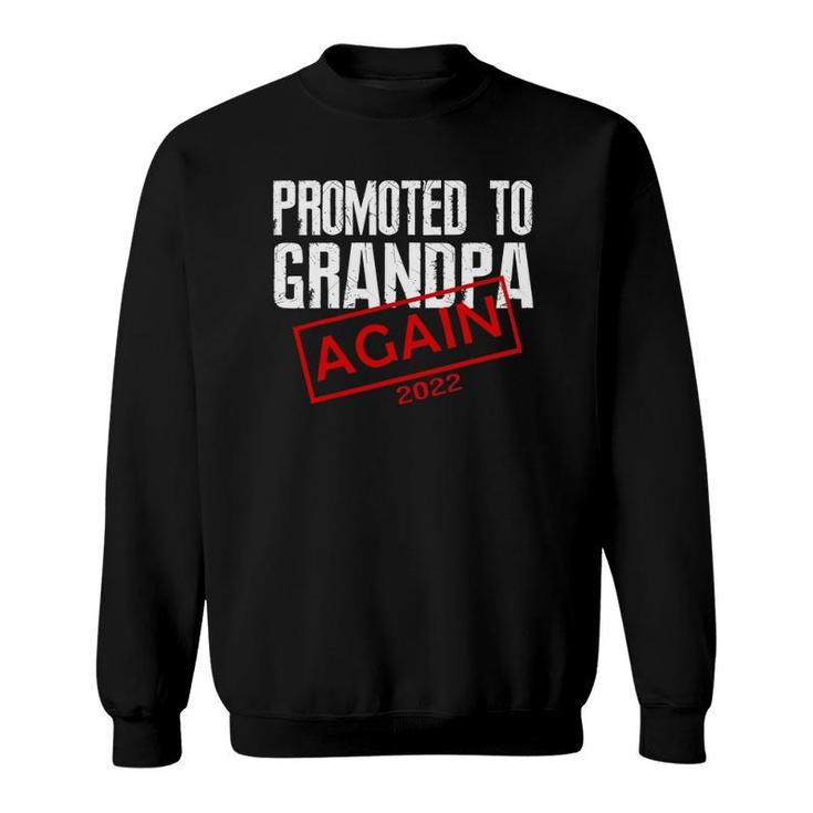 Mens Promoted To Grandpa Again Est 2022 Pregnancy Sweatshirt