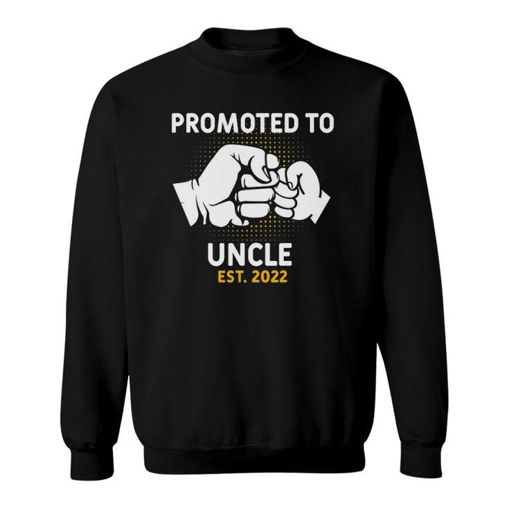 Mens Promoted To Uncle 2022 First Father's Day New Uncle Fist Bump Sweatshirt