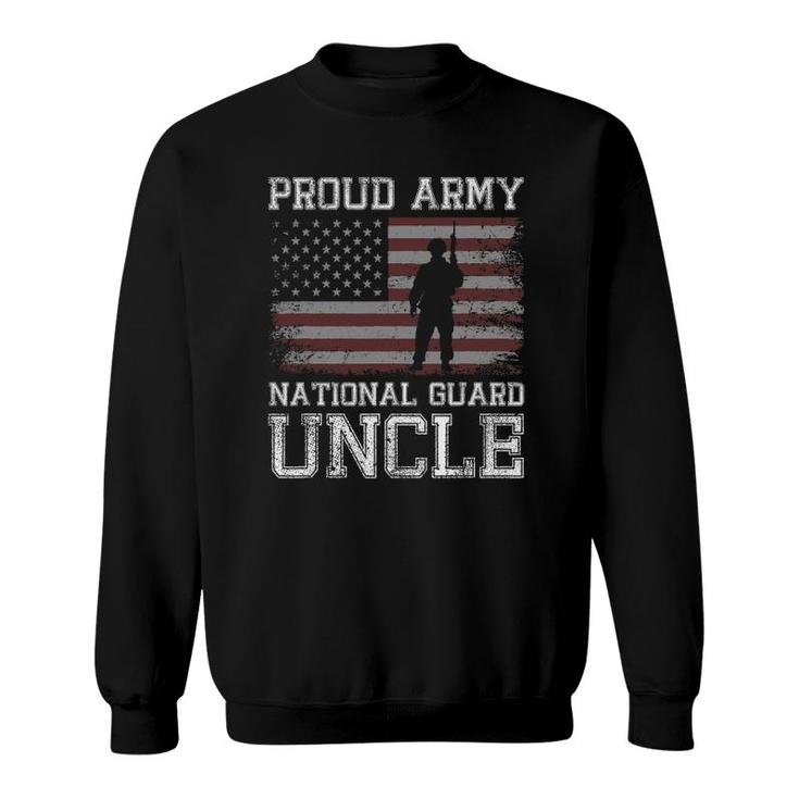 Mens Proud Army National Guard Uncle  US Military Gift Sweatshirt